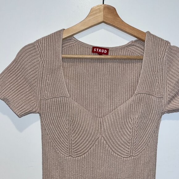 STAUD Camden Rib Knit Bustier Maxi Dress Women size XS - Picture 6 of 12